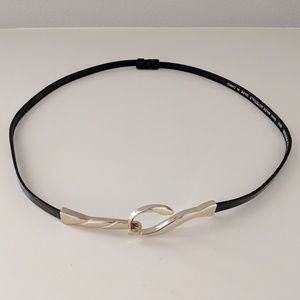 Express Gold Buckle Black Adjustable Belt S/M